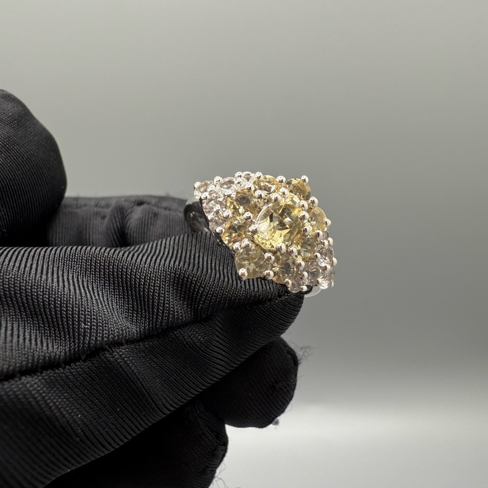 🌟Natural Lemon Citrine Round Silver Ring ⭐️